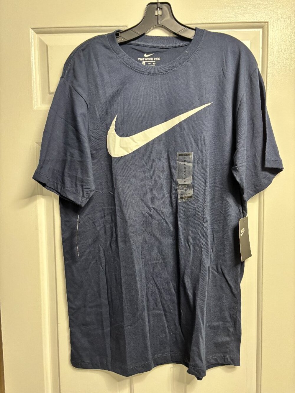 Nike " The Nike Tee" Navy Blue White Swoosh XL NWT